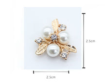 Load image into Gallery viewer, Pearl Flower Three Pearl Leaves Alloy Diamond Flowers Pendant Accessories